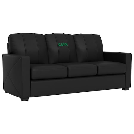 Dreamseat Silver Sofa with Celtics Crossover Gaming Wordmark Green Logo XZ7759001SOCDBK-PSNBA32111
